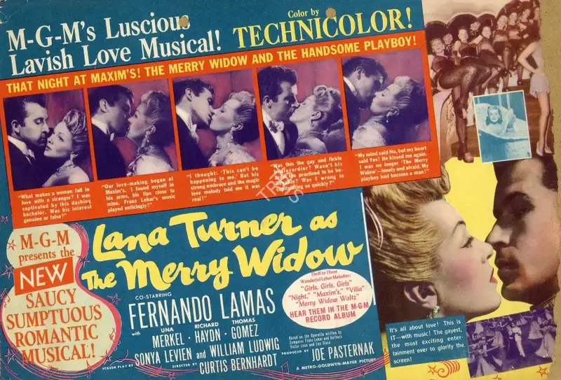 Curtis Bernhardt (Director), The Merry Widow, 1952, Handbill