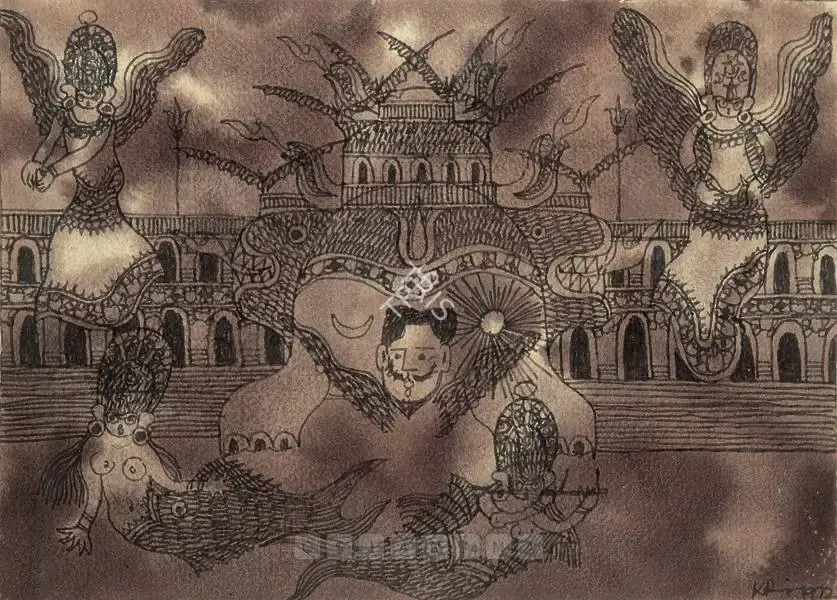 Ramanujam, K. (Artist). My Dream World, 1972 | Painting, Os.Mum/05.12.02, 2002 · Osian's