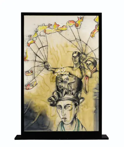 Anju Dodiya (Artist), Flame Play, 2006, Painting