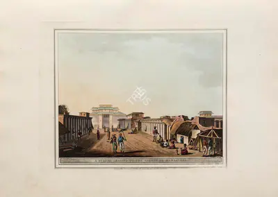I.C. Stadler (Printmaker), A Street leading to the Palace of Bangalore, 1804, Aquatint