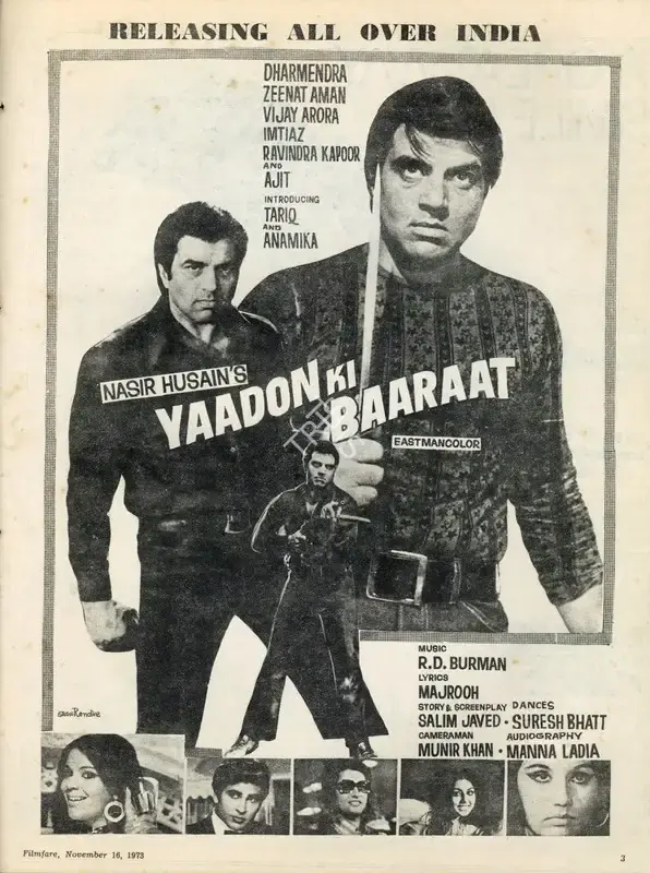 Nasir Husain (Producer), Yaadon Ki Baaraat, 1973, Advertisement