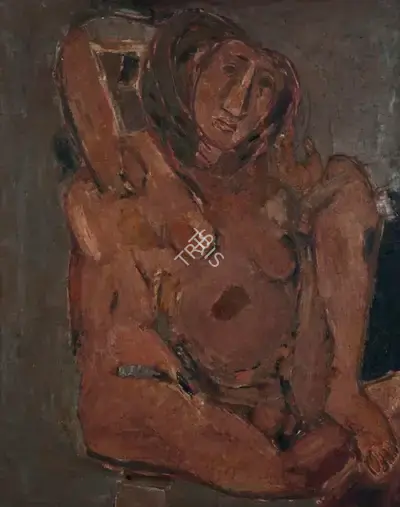 Tyeb Mehta (Artist), Untitled (Figure of a Woman), 1961, Painting