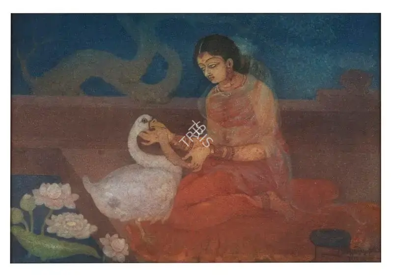 Kalipada Ghoshal (Artist), Untitled (Hansa Doot), 1966, Painting