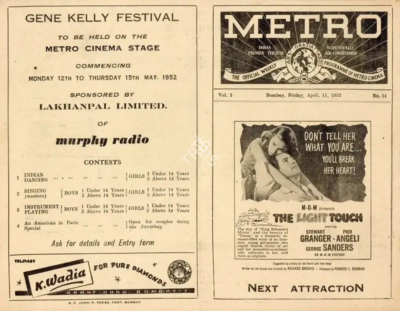 Richard Brooks (Director), The Light Touch, 1951, Handbill
