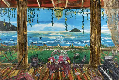 Nikhil Chaganlal (Artist), Tea by the Sea, Painting