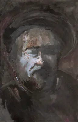Jamini Roy (Artist), Portrait Of Rembrandt Harmenszoon Van Rijn, 1925, Painting