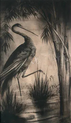 D.P. Roy Chowdhury (Artist), The Crane, 1951, Painting