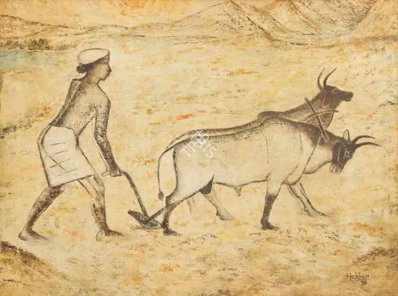 Hebbar, K.K. (Artist). Untitled, 1976 | Painting, Sa.Onl/18.12.24, 2024 · Saffronart