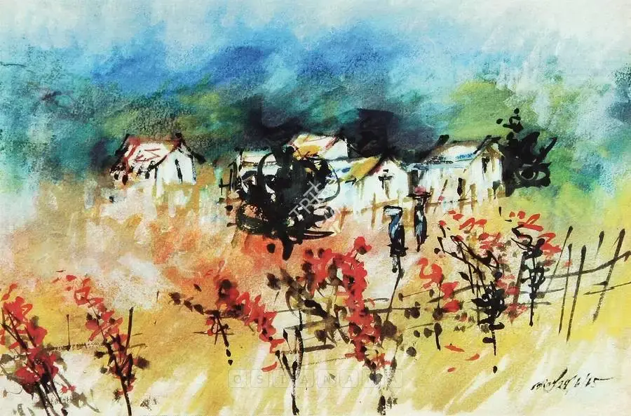Gopal Ghose (Artist), Landscape, 1965, Painting