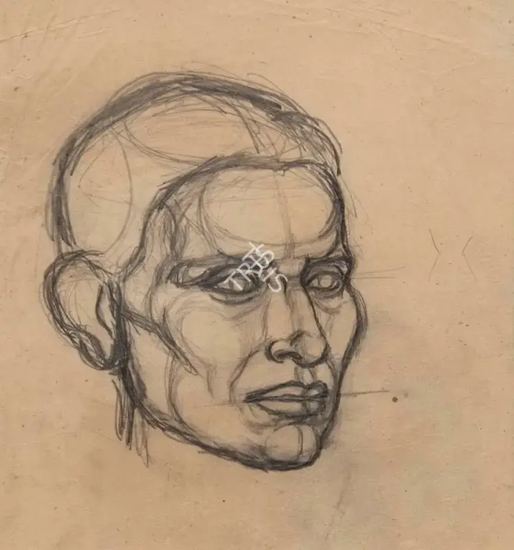 Amrita Sher-Gil (Artist), Head, 1928, Painting