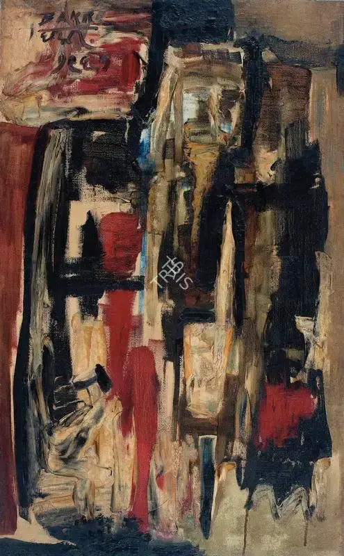 S.K. Bakre (Artist), Untitled (Cityscape), 1961, Painting