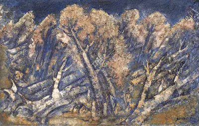 Baij, Ramkinkar (Artist). Untitled (Landscape), n.d. | Painting, AG.Mum/26.09.24, 2024 · Asta Guru