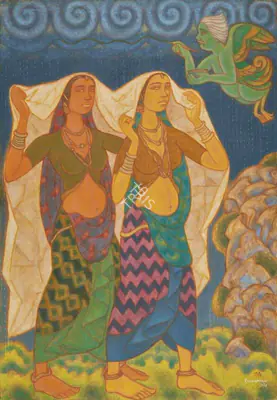 Ramachandran, A. (Artist). The Rainmaker and the Plastic Cover, 2003 | Painting, AG.Mum/22.12.18, 2018 · Asta Guru