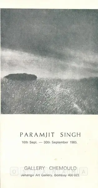 Paramjit Singh (Artist), Paramjit Singh, 1985, Solo Exhibition Invitation