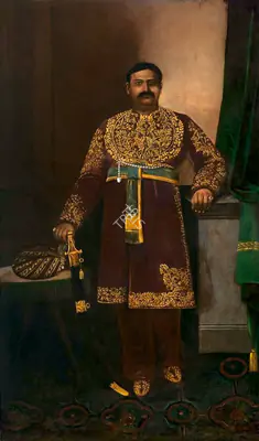 Promontho Nath Mitter (Artist), Portrait of Raja Poornachunder Singh, 1885, Painting