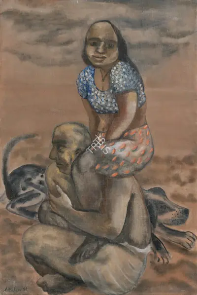 Nalini Malani (Artist), Father & Child, 1988, Painting