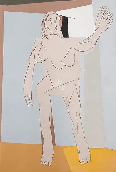 Mehta, Tyeb (Artist). Untitled (Standing Figure), 1982 | Painting, Sa.Del/10.09.15, 2015 · Saffronart
