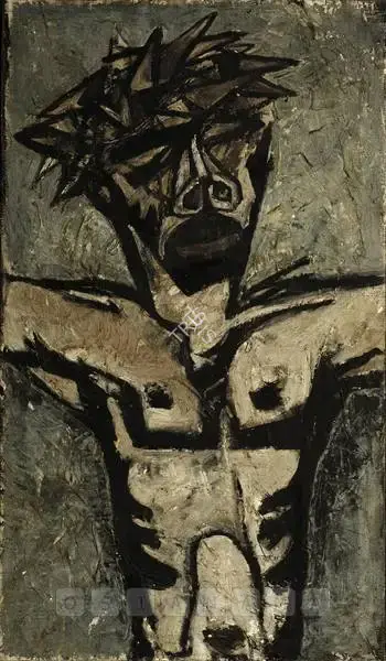 Krishen Khanna (Artist), Christ, 1954, Painting