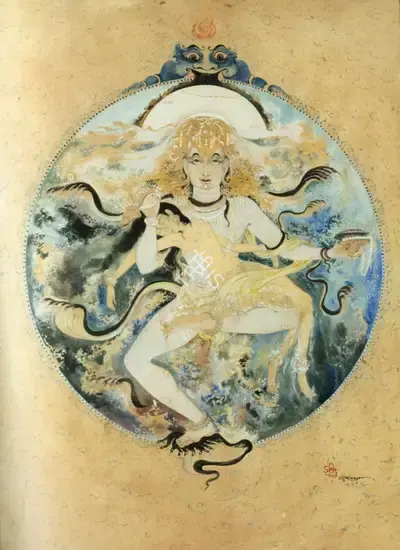 Sanat Chatterjee (Artist), Sagar Sangam / Shiva & Sati, Painting