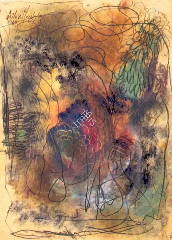 Mookherjea, Sailoz (Artist). Jungle, 1960 | Painting, So.NeY/10.10.97, 1960