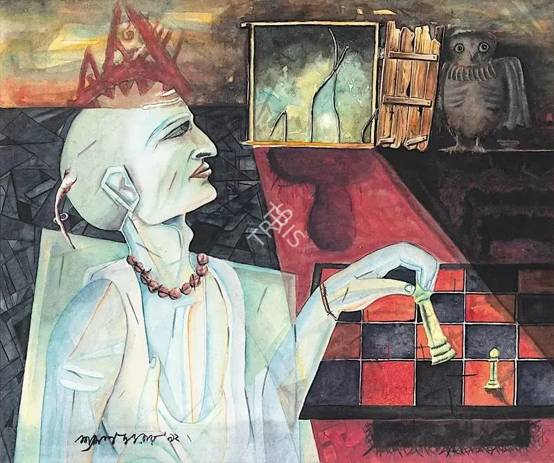 Shyamal Dutta Ray (Artist), Chanakya, 1992, Painting