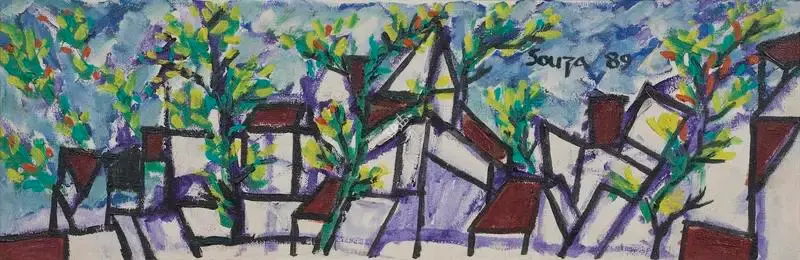 F.N. Souza (Artist), Untitled (Landscape), 1989, Painting