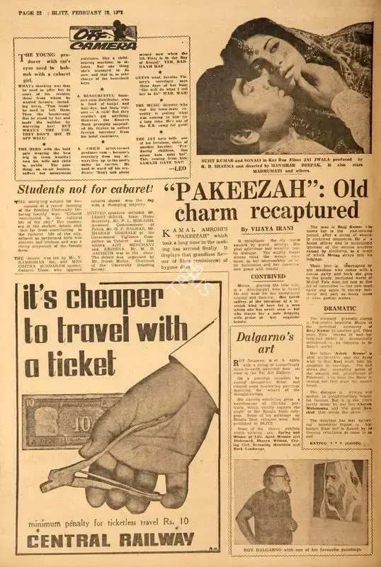 Vijaya Irani (Reviewer), "Pakeeza": Old Charm Recaptured, 1972, Film Review