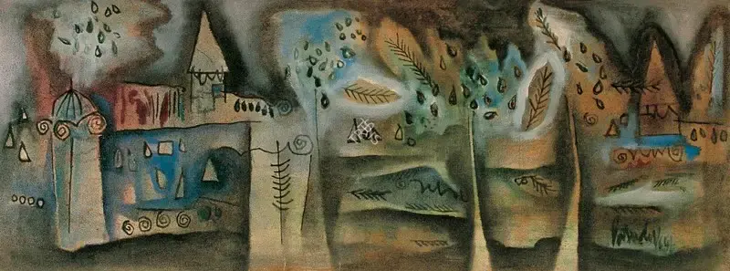 S.G. Vasudev (Artist), Cathedral, 1964, Painting