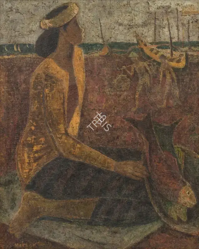 Hebbar, K.K. (Artist). Fresh Fish, 1960 | Painting, Sa.Del/27.09.25, 2025 · Saffronart