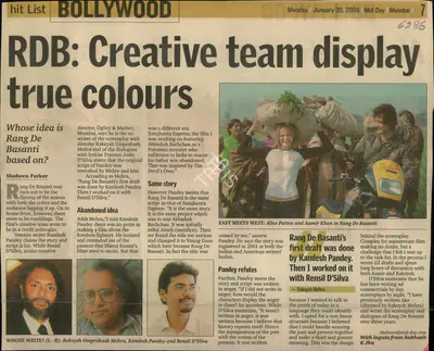 Shaheen Parkar (Reporter), RDB: Creative team display true Colours, 2006, Newspaper Clipping