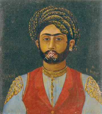 V.M. Oak (Artist), Maharaja of Kutch, 1897, Painting