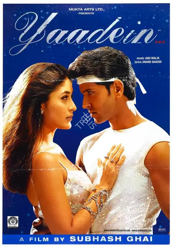 Subhash Ghai (Producer), Yaadein, 2001, Full Sheet Poster