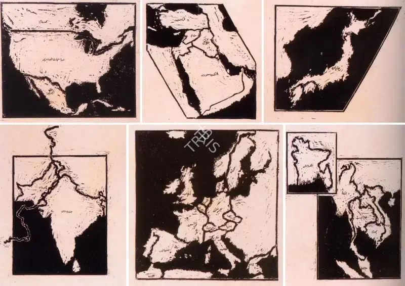 Zarina Hashmi (Artist), Atlas Of My World, 2001, Graphic Art