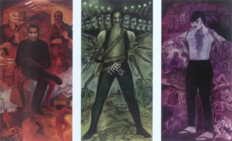 Srilekha Sikander (Artist), Super Villians, 1997, Painting