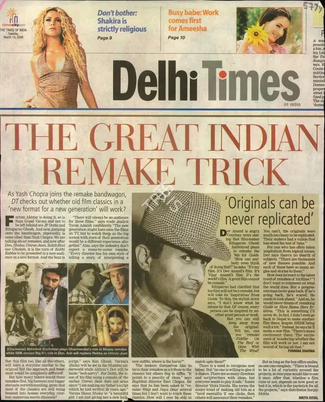 Nikita Doval (Reporter), The Great Indian Remake Trick, 2006, Newspaper Clipping