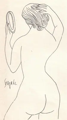 F.N. Souza (Artist), Nude, 1962, Drawing