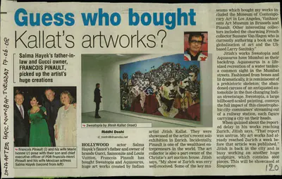 Riddhi Doshi (Reporter), Guess Who Bought Khallat's Artworks?, 2008, Newspaper Clipping