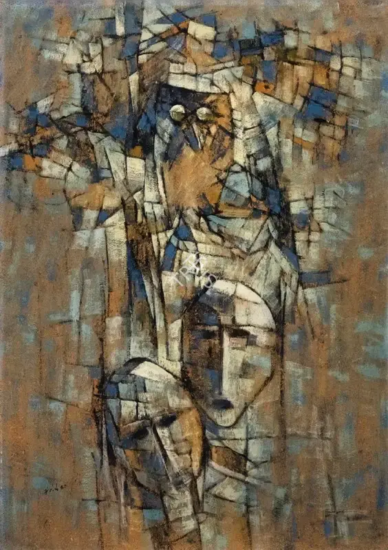 G.R. Santosh (Artist), Owl And The Couple, 1960, Painting