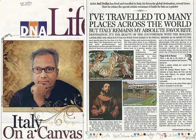Pradeep Chandra (Photographer), Italy On a Canvas, 2008, Newspaper clipping
