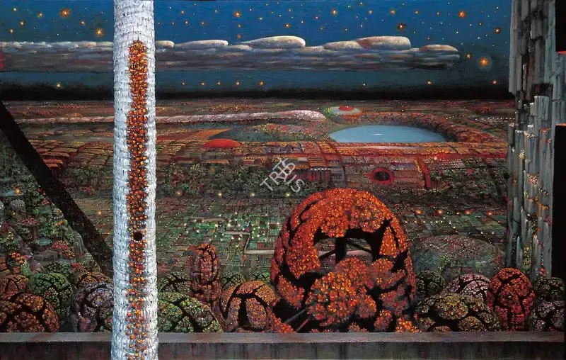 Jyothi Basu (Artist), Travellers Night, 2003, Painting