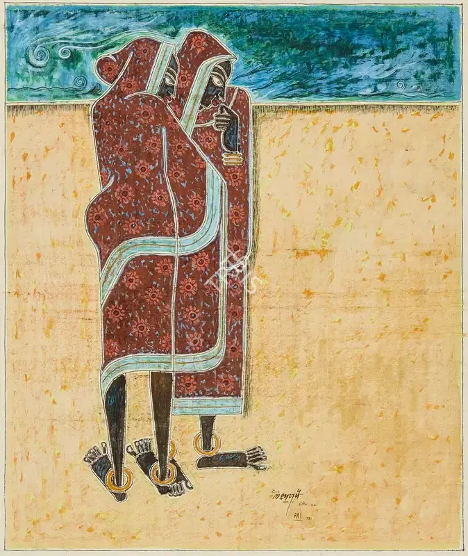 Pai, Laxman (Artist). Untitled (Two Women), 1952 | Painting, Ch.NeY/18.09.24, 2024 · Christie's