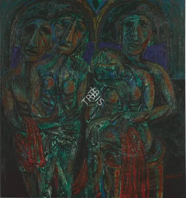 Rabin Mondal (Artist), Midnight Lovers, 1991, Painting