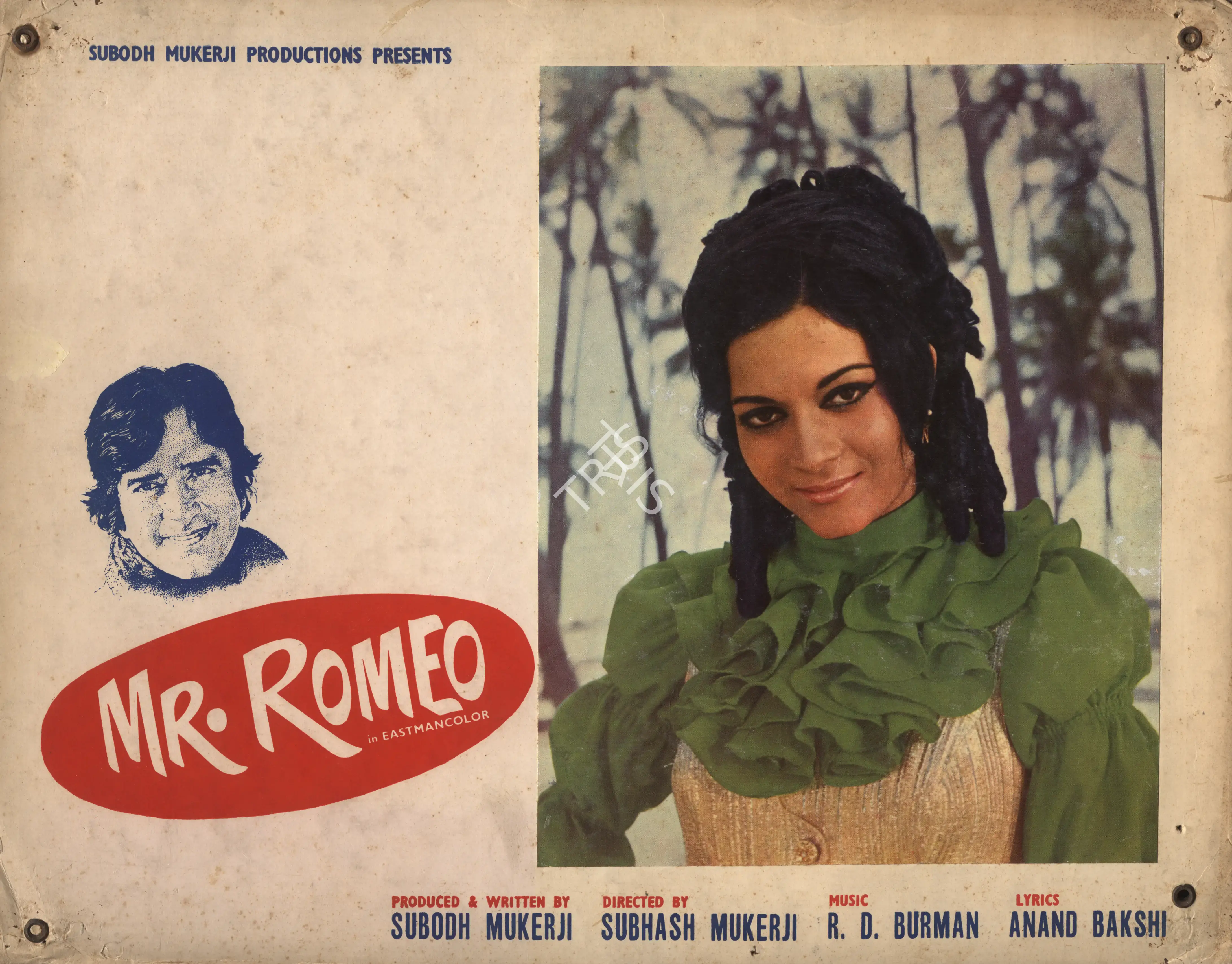 Subodh Mukerji (Producer), Mr Romeo, 1974, Photographic Still Mounted on Lobby Card