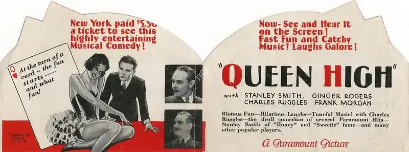 Fred C. Newmeyer (Director), Queen High, 1930, Handbill