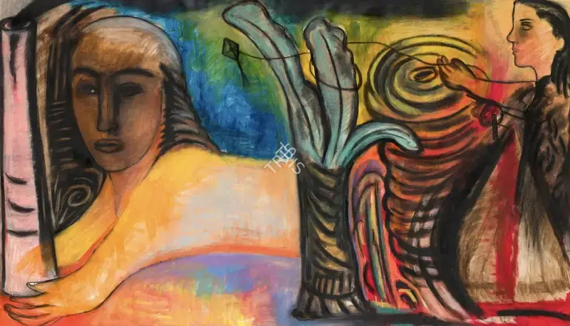 Rekha Rodwittiya (Artist), No Man's Daughter, 1990, Painting