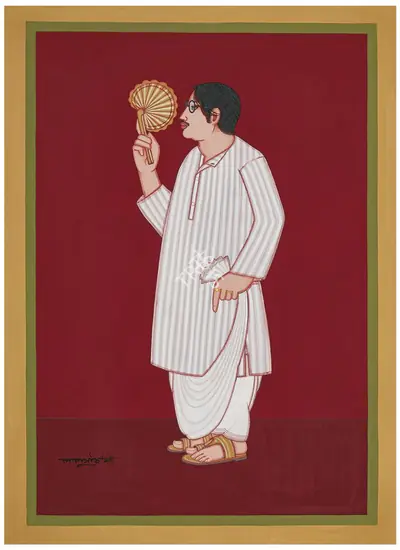 Lalu Prasad Shaw (Artist), Bengali Babu II, 1993, Painting