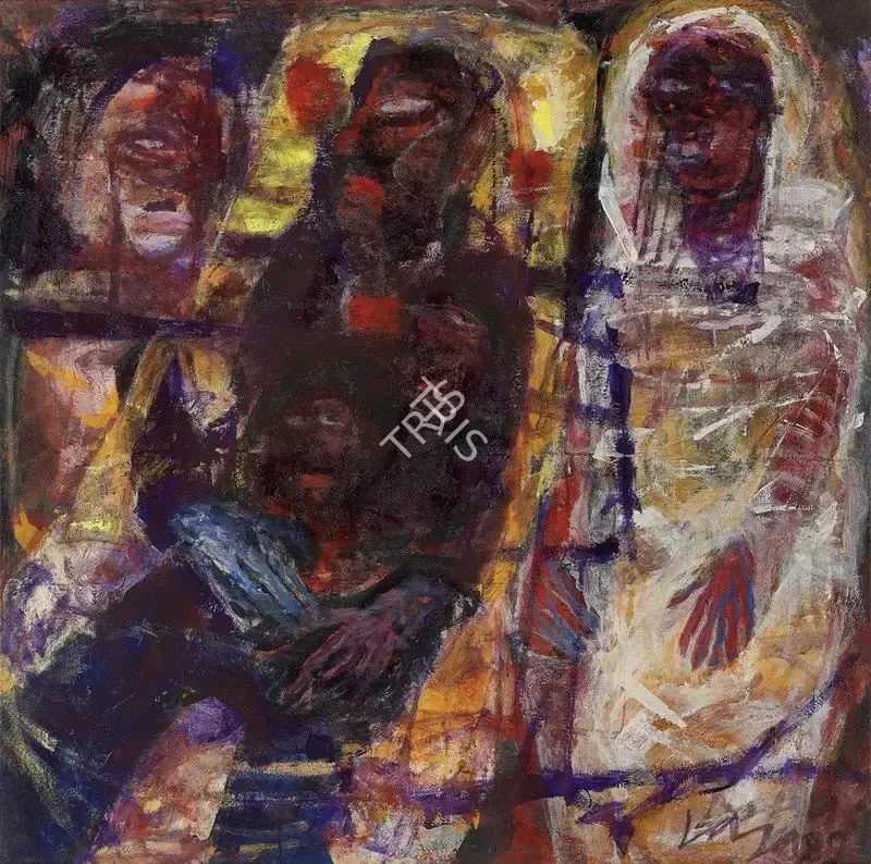 Jaya Ganguly (Artist), Discussion (II), 1989, Painting