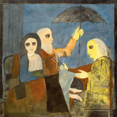 Badri Narayan (Artist), The Investiture of cloths, 1992, Painting