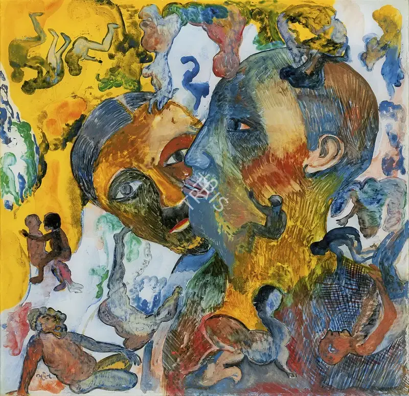Khakhar, Bhupen (Artist). Lovers, circa early 1990s | Painting, Pu.Onl/12.03.26, 2026 · Pundole