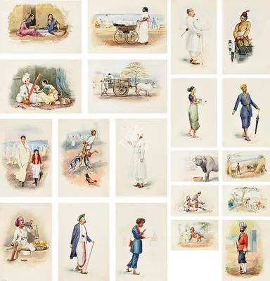 M.V. Dhurandhar (Artist), Twenty Watercolours Depicting Scenes of Bombay, 1900, Painting